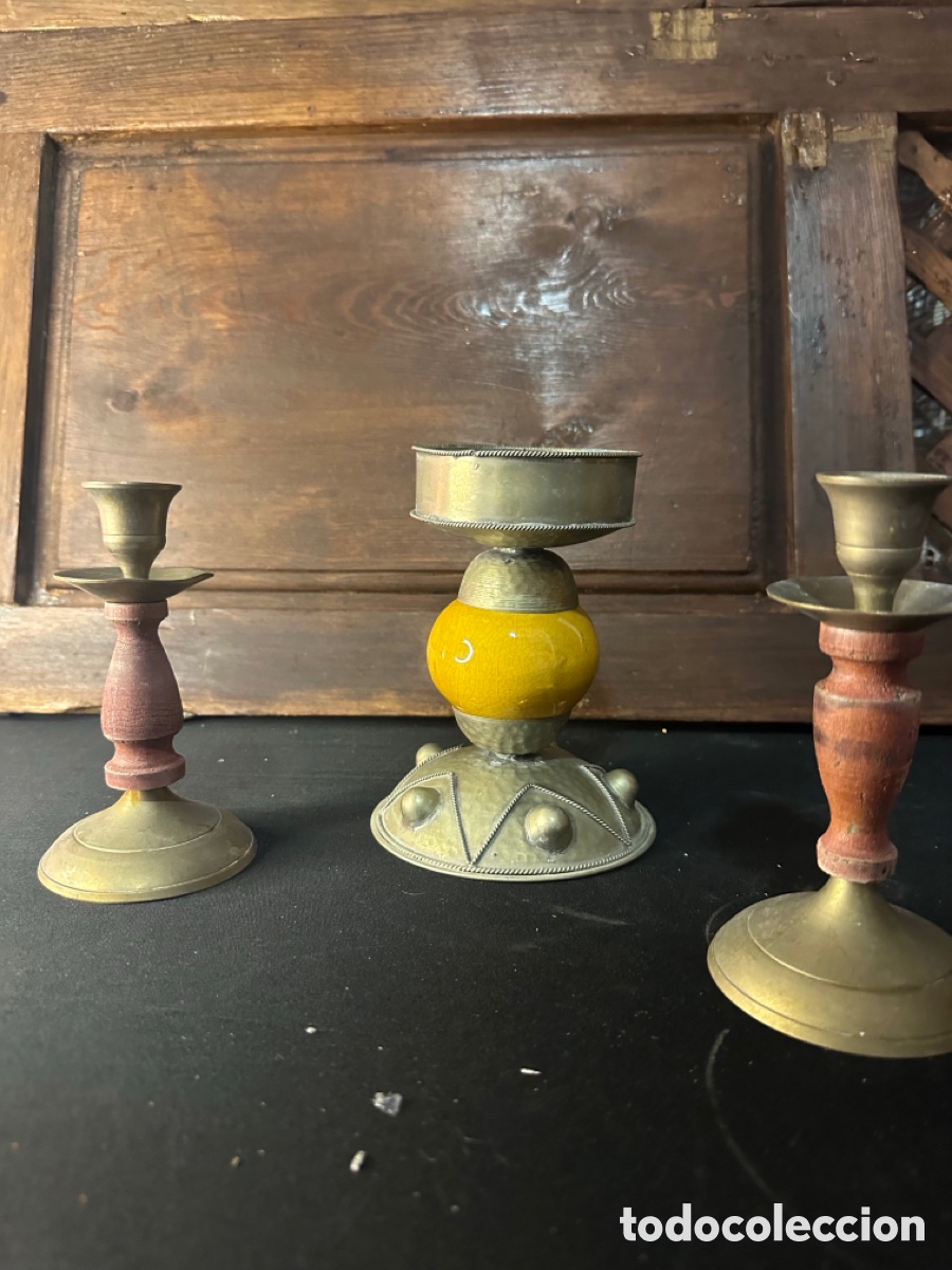 Vintage: 3 Candelabros vintage, lote - Foto 4