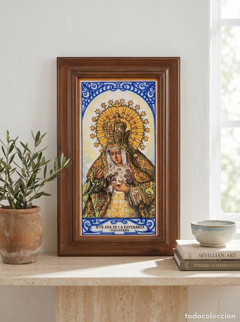 Vintage: CUADRO DE AZULEJO VIRGEN