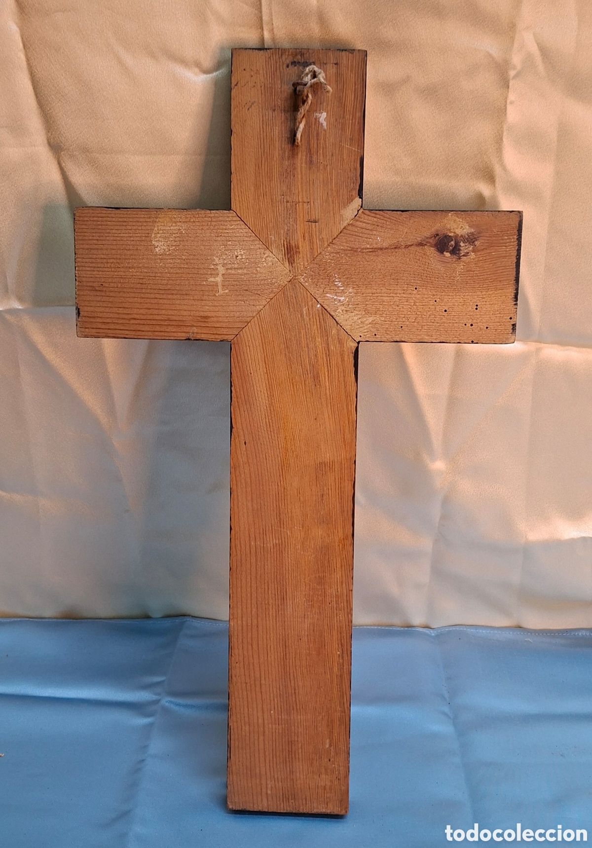 Vintage: Cruz de madera con Cristo vintage - Foto 3
