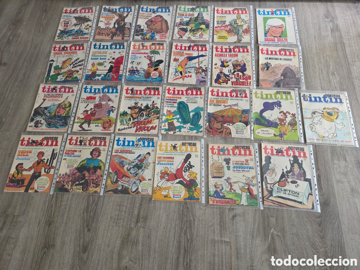 Vintage: Lote 25 revistas Nouveau Tintin a&ntilde;os 70 franc&eacute;s&rdquo;