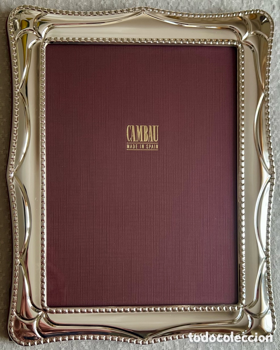 Vintage: Portafotos CAMBAU Nuevo - Ba&ntilde;o de Plata de Primera Ley 999,5 (20x25 cm)