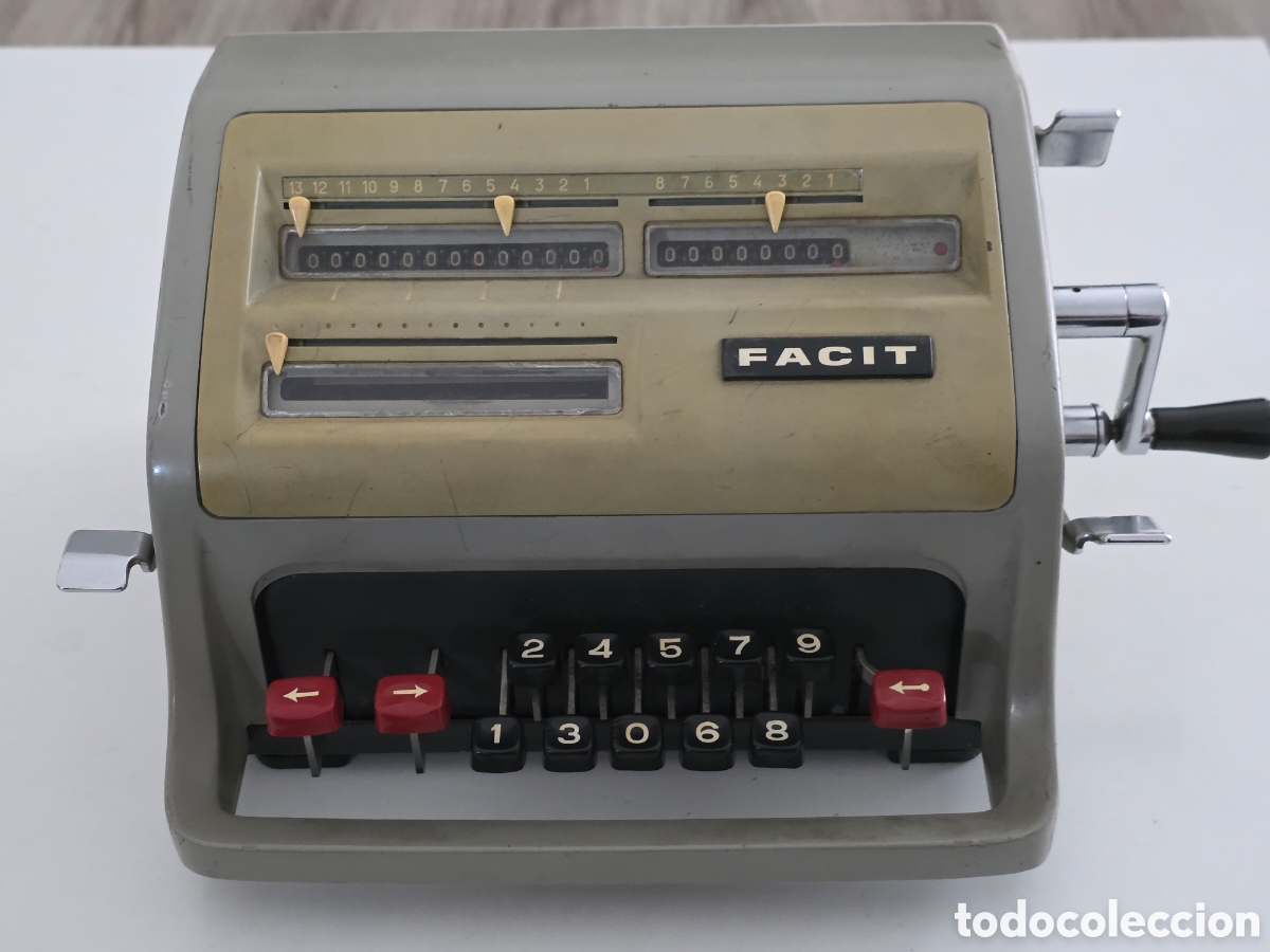 Vintage: calculadora mec&aacute;nica facit vintage funcionando