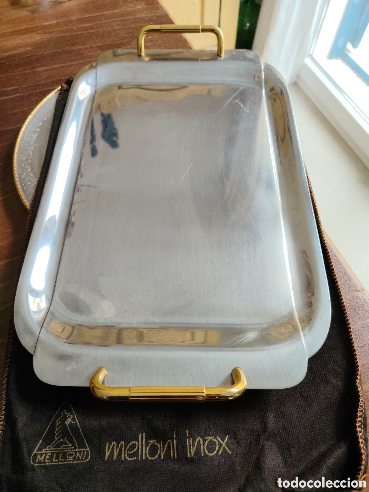 Vintage: Bandeja melloni inox con asa