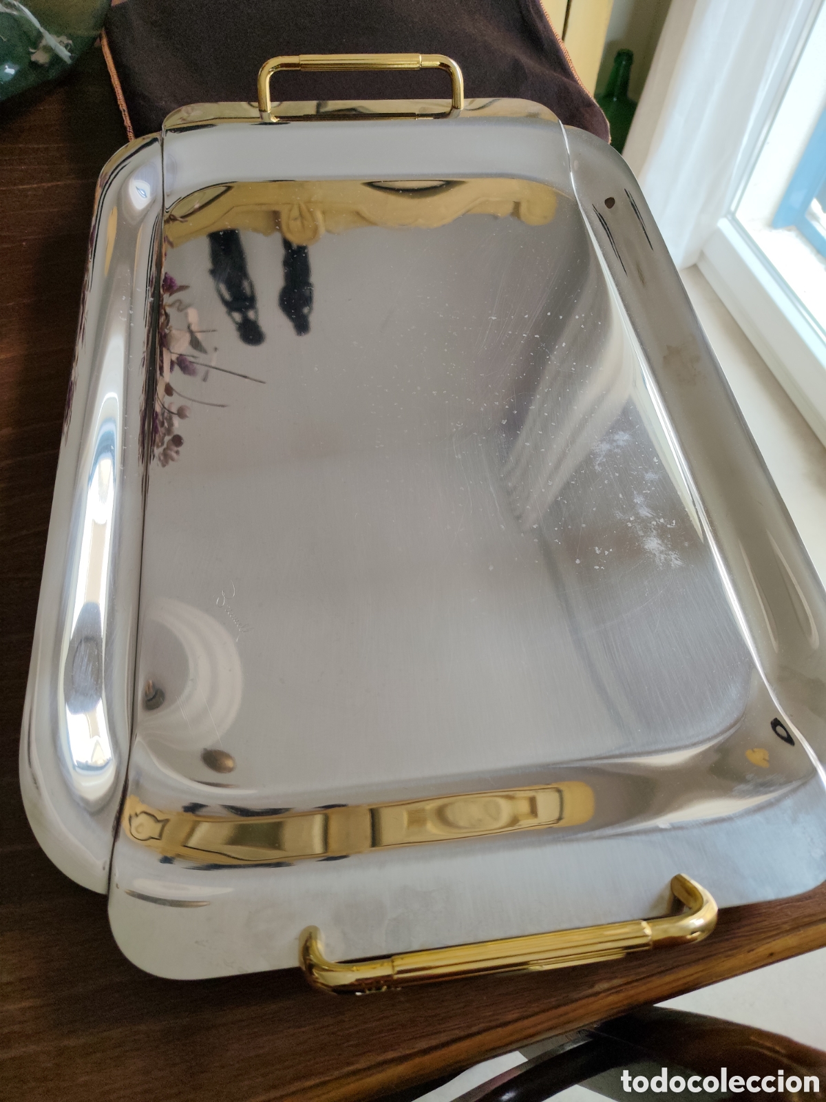 Vintage: Bandeja con asa melloni inox