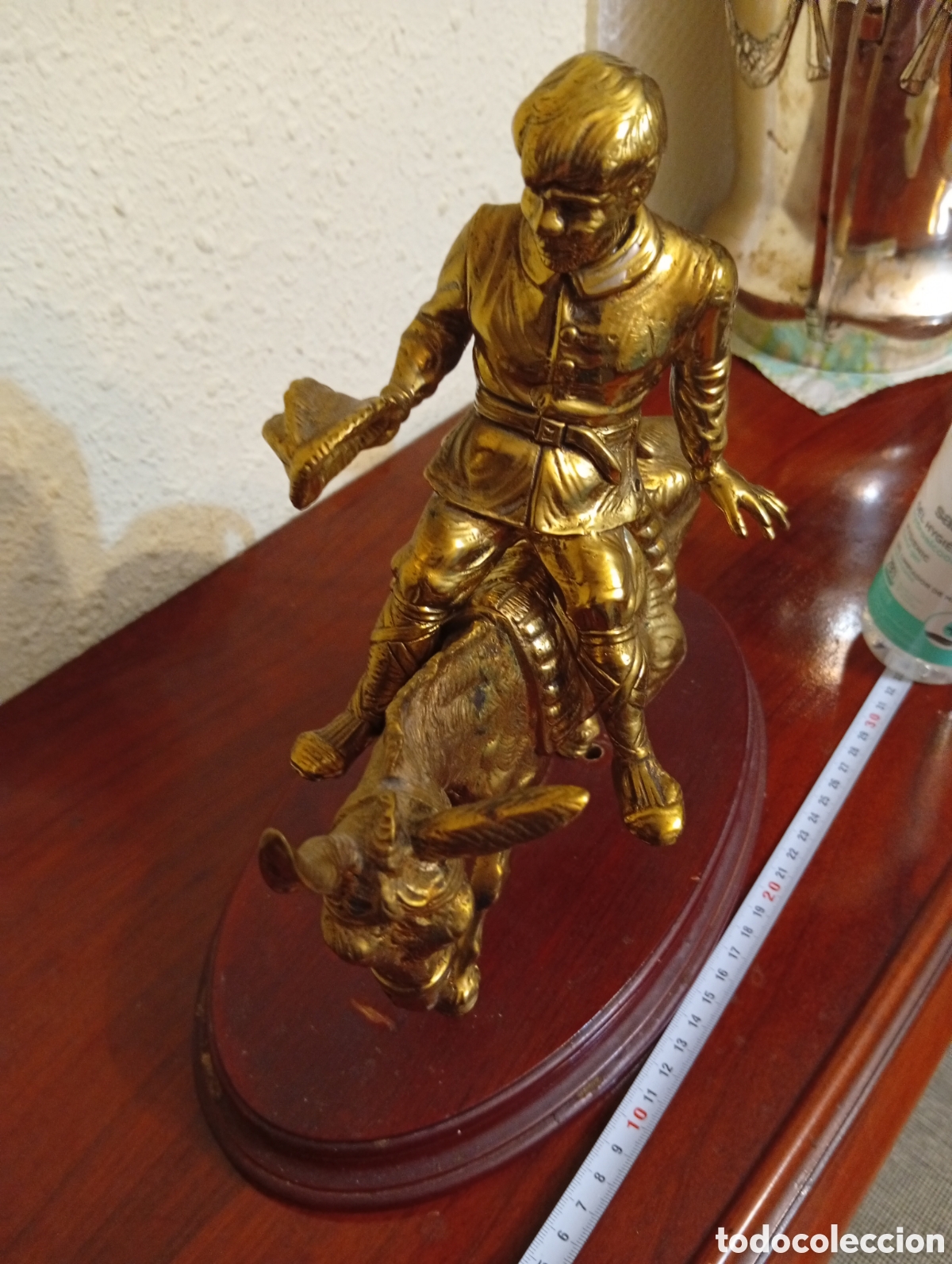 Vintage: Sancho bronce a caballo con peana - Foto 2