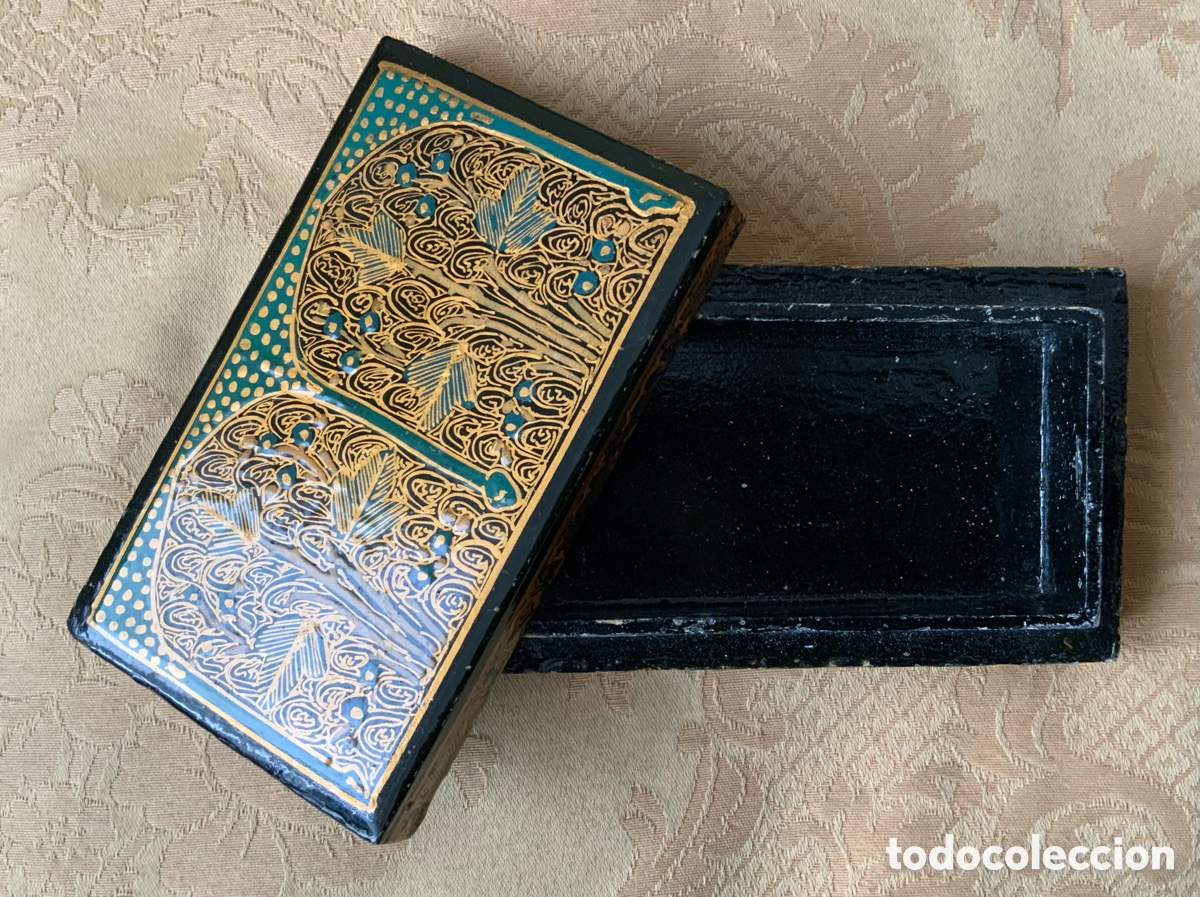 Vintage: CAJA DE MADERA INDIA, PINTADA A MANO - Foto 7