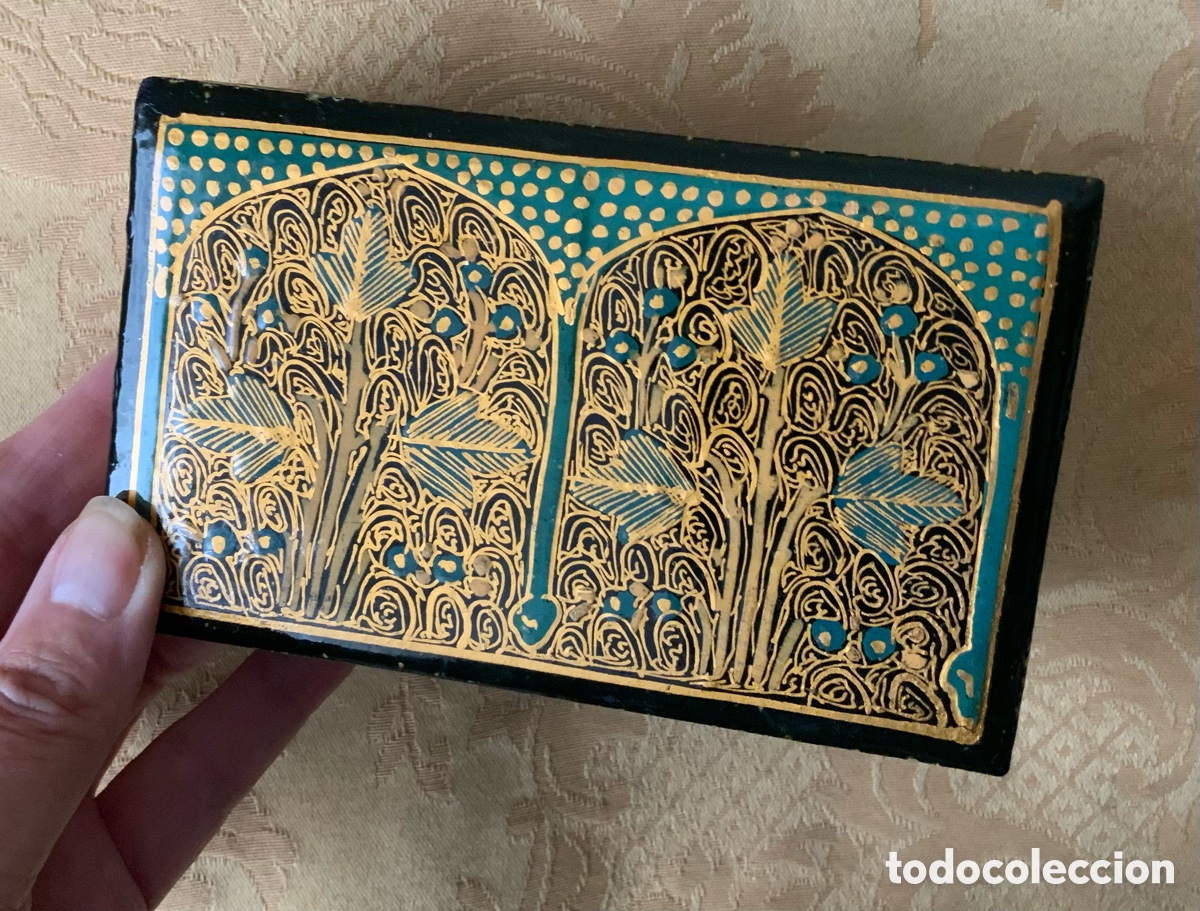 Vintage: CAJA DE MADERA INDIA, PINTADA A MANO - Foto 8