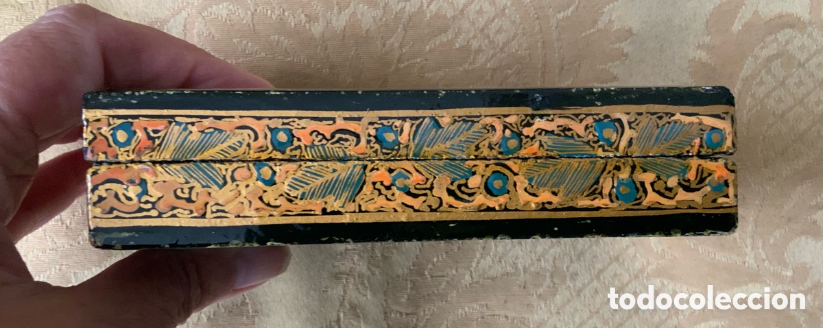Vintage: CAJA DE MADERA INDIA, PINTADA A MANO - Foto 11