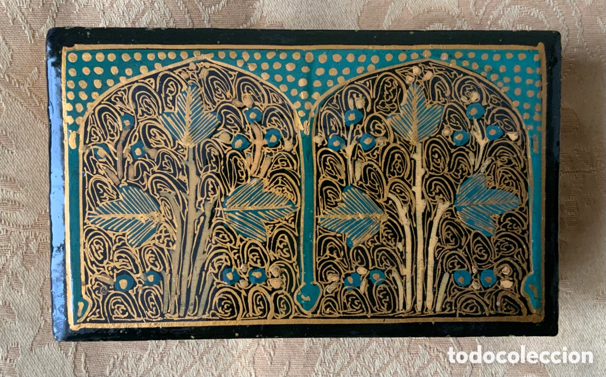 Vintage: CAJA DE MADERA INDIA, PINTADA A MANO