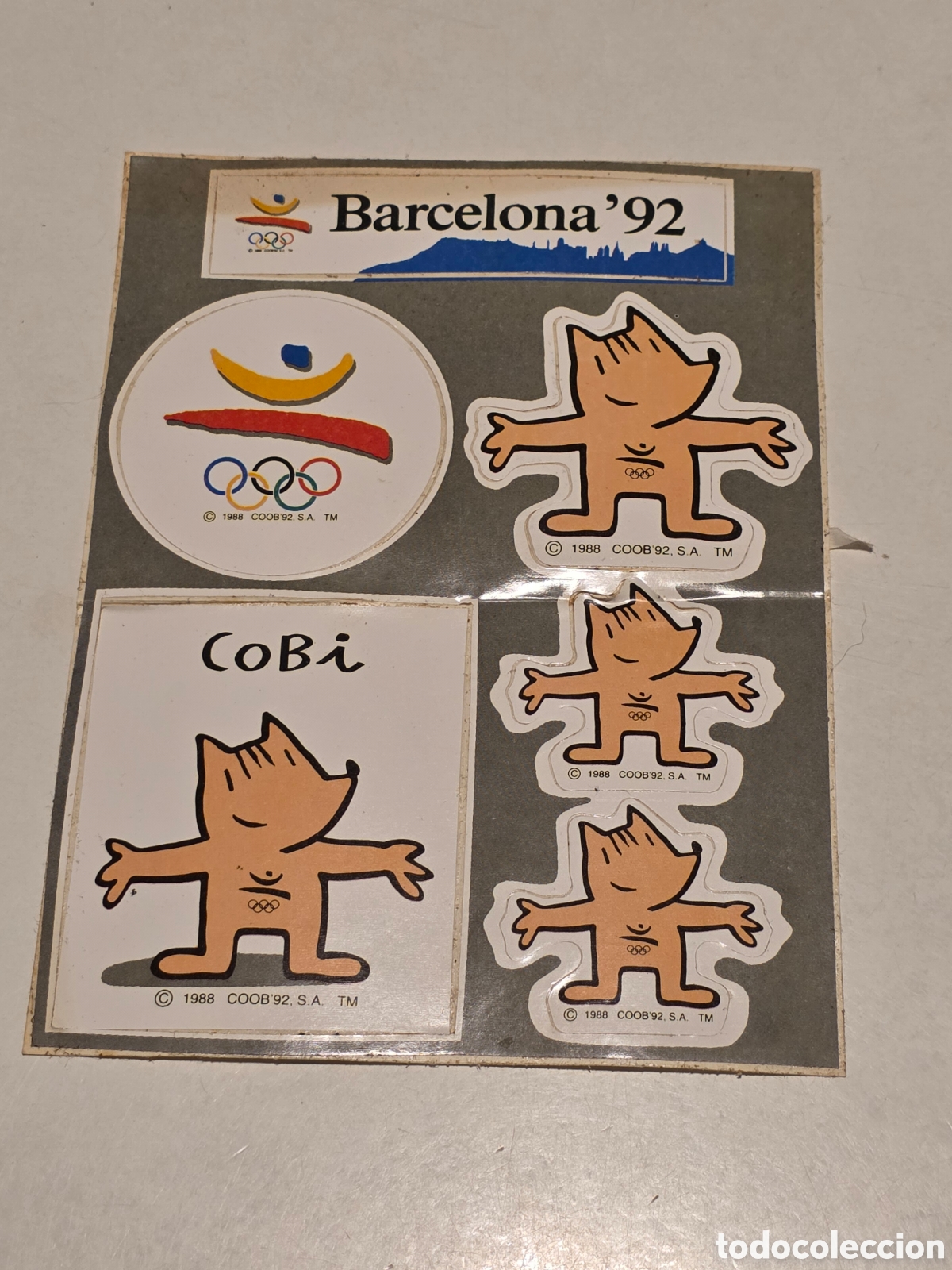 Vintage: pegatinas adhesivas Barcelona 92.