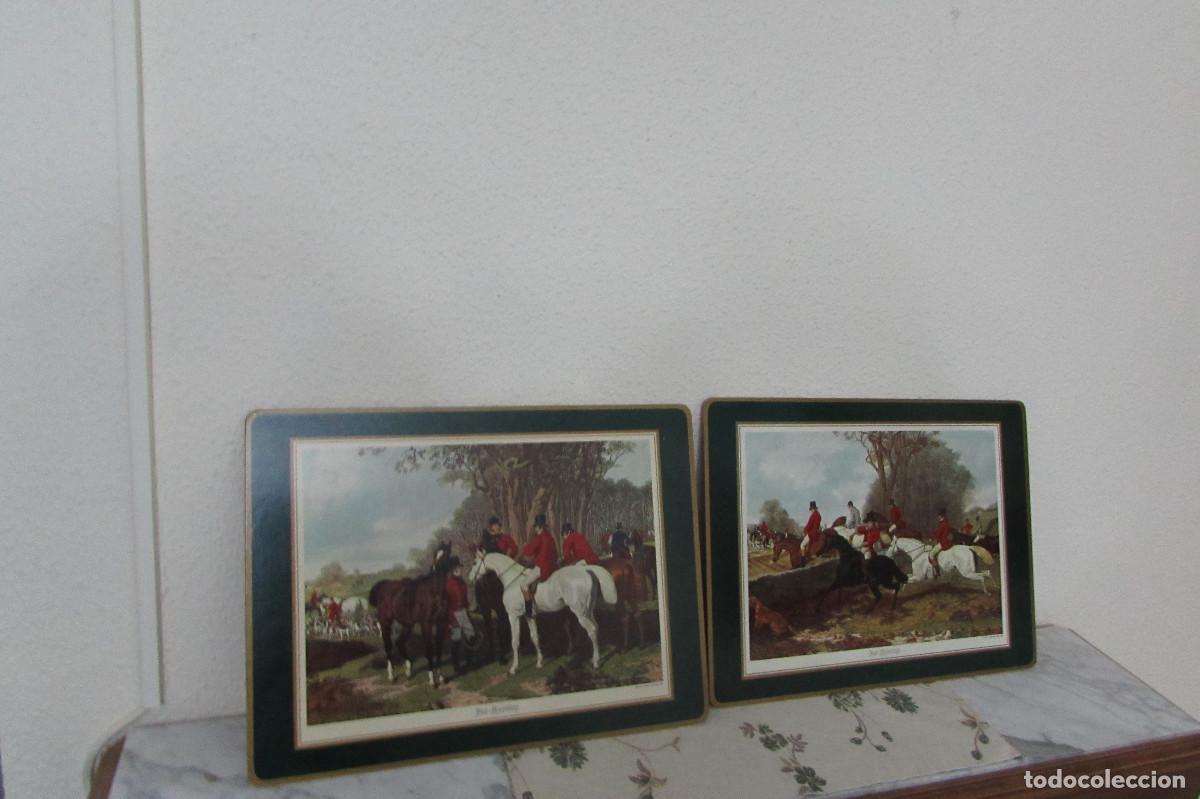 Vintage: Fox Hunt Hunting SET DE DOS CUADROS DE MADERA MOTIVOS DE CAZA MADE IN ENGLAND