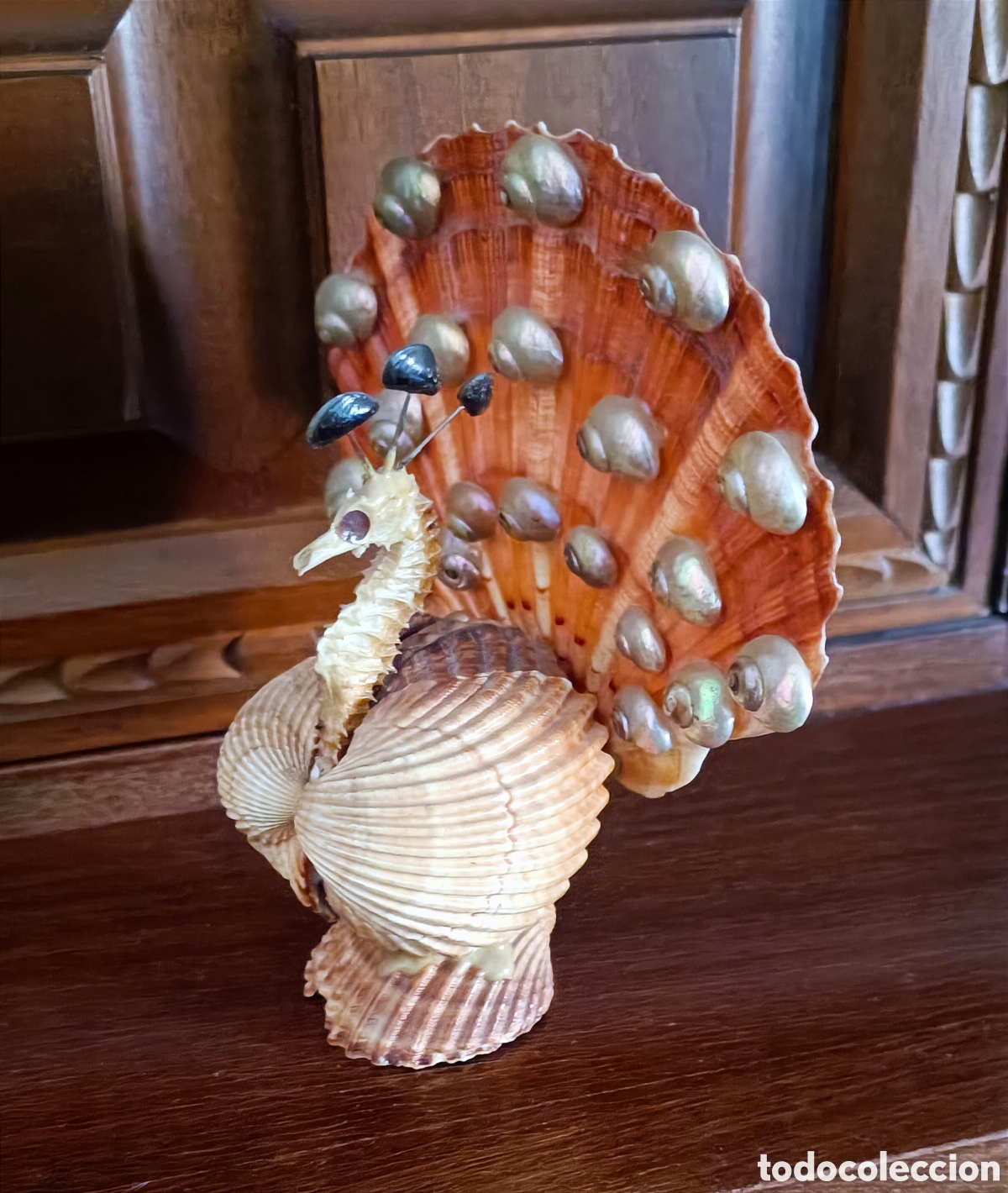 Vintage: ADORNO DE CONCHAS Y CABALLITO DE MAR