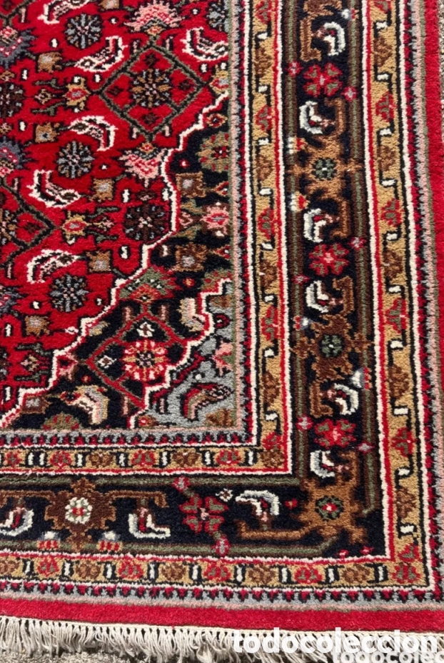 Vintage: Preciosa alfombra persa Bidjar anudada a mano lana