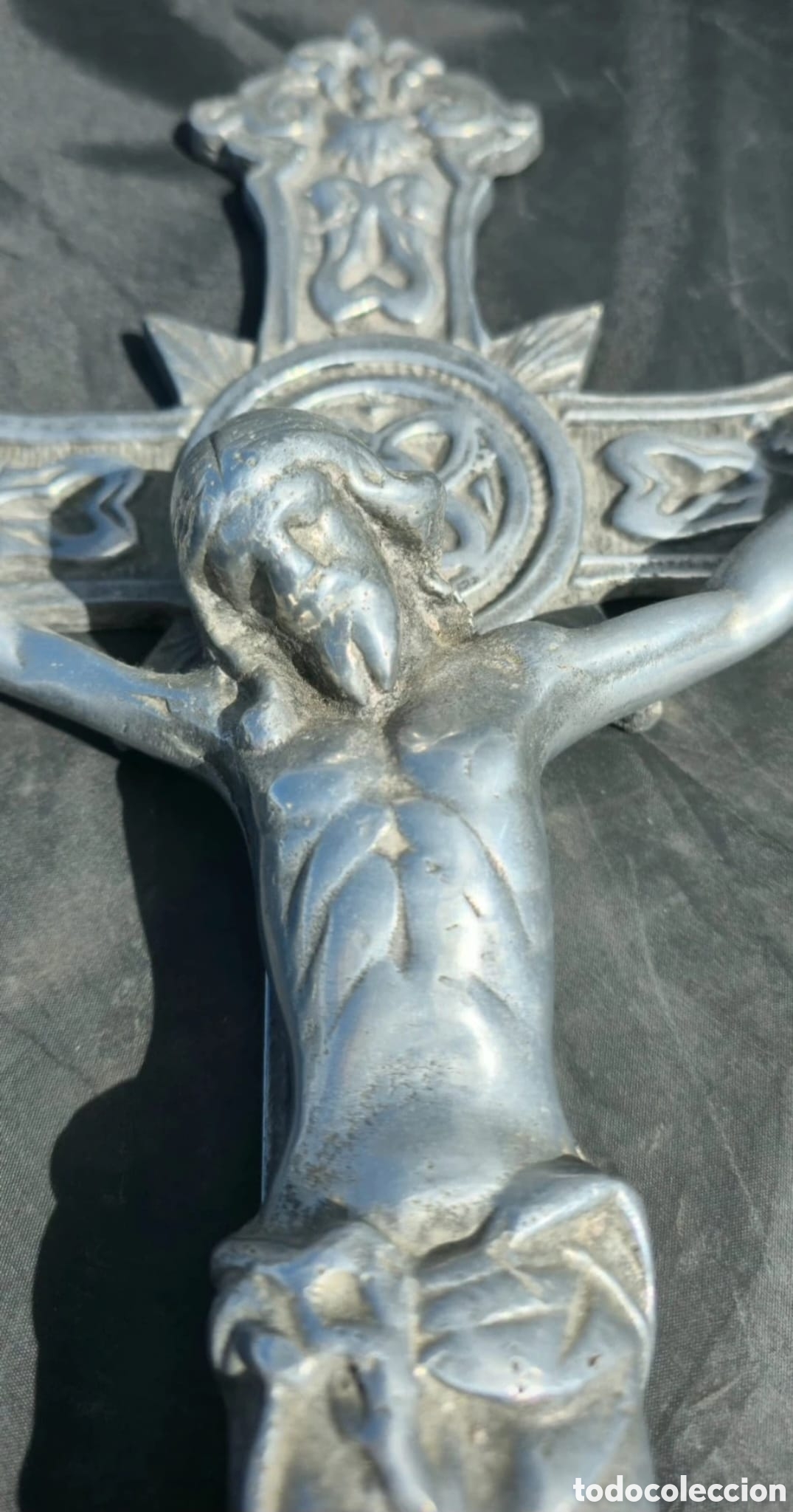 Vintage: Gran crucifijo vintage metal