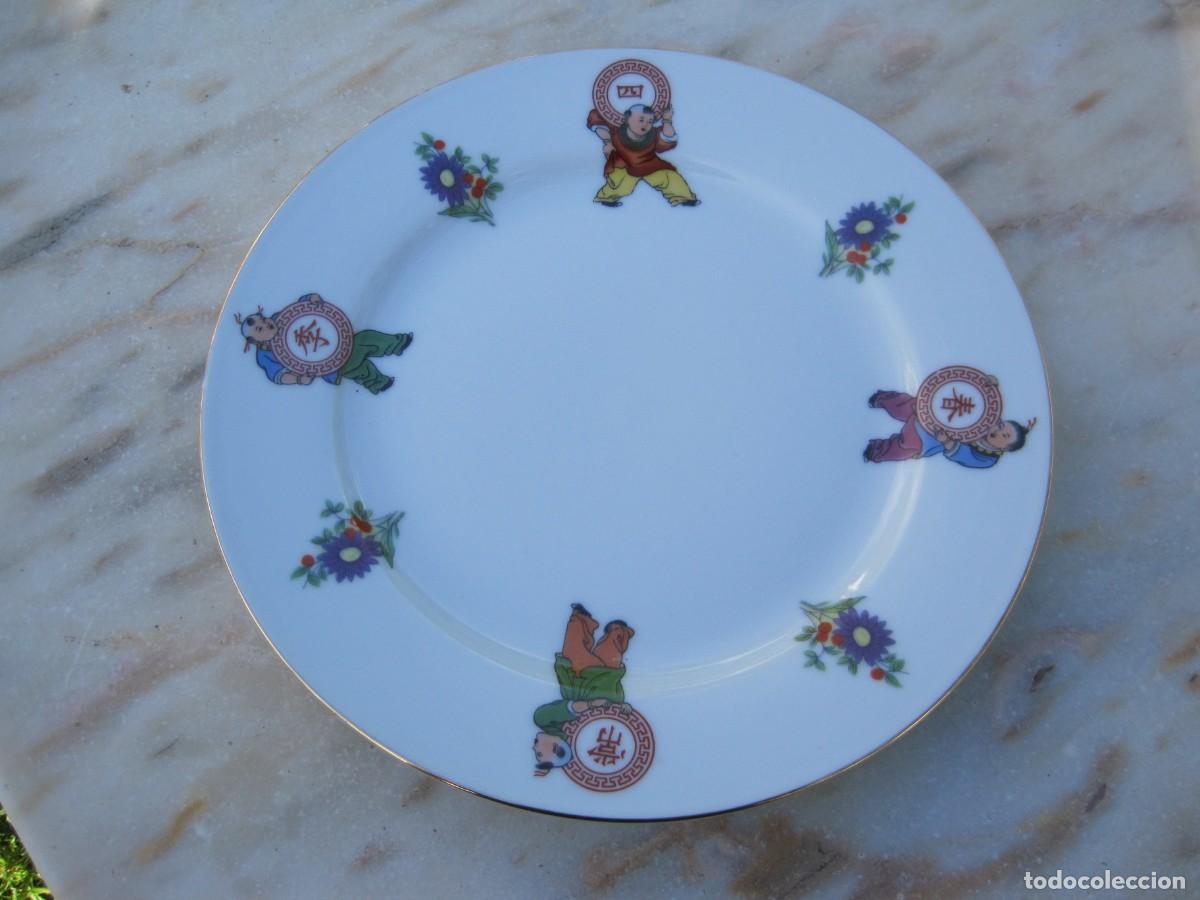Vintage: PLATO DE PORCELANA CHINA - JINGDEZHEN - DECORADO CON MOTIVOS ORIENTALES