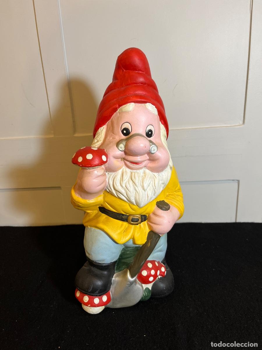 Vintage: Gnomo jard&iacute;n vintage yeso inspirado Disney Sabio Blancanieves figura retro a&ntilde;os 70