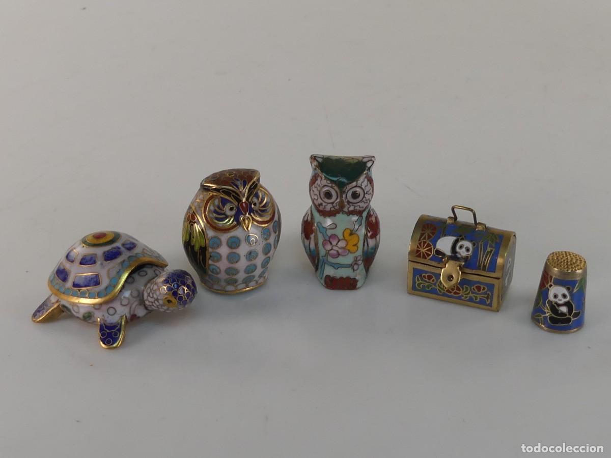 Vintage: LOTE DE CAJAS CAJITAS FIGURAS Y DEDAL DE CLOISINNE
