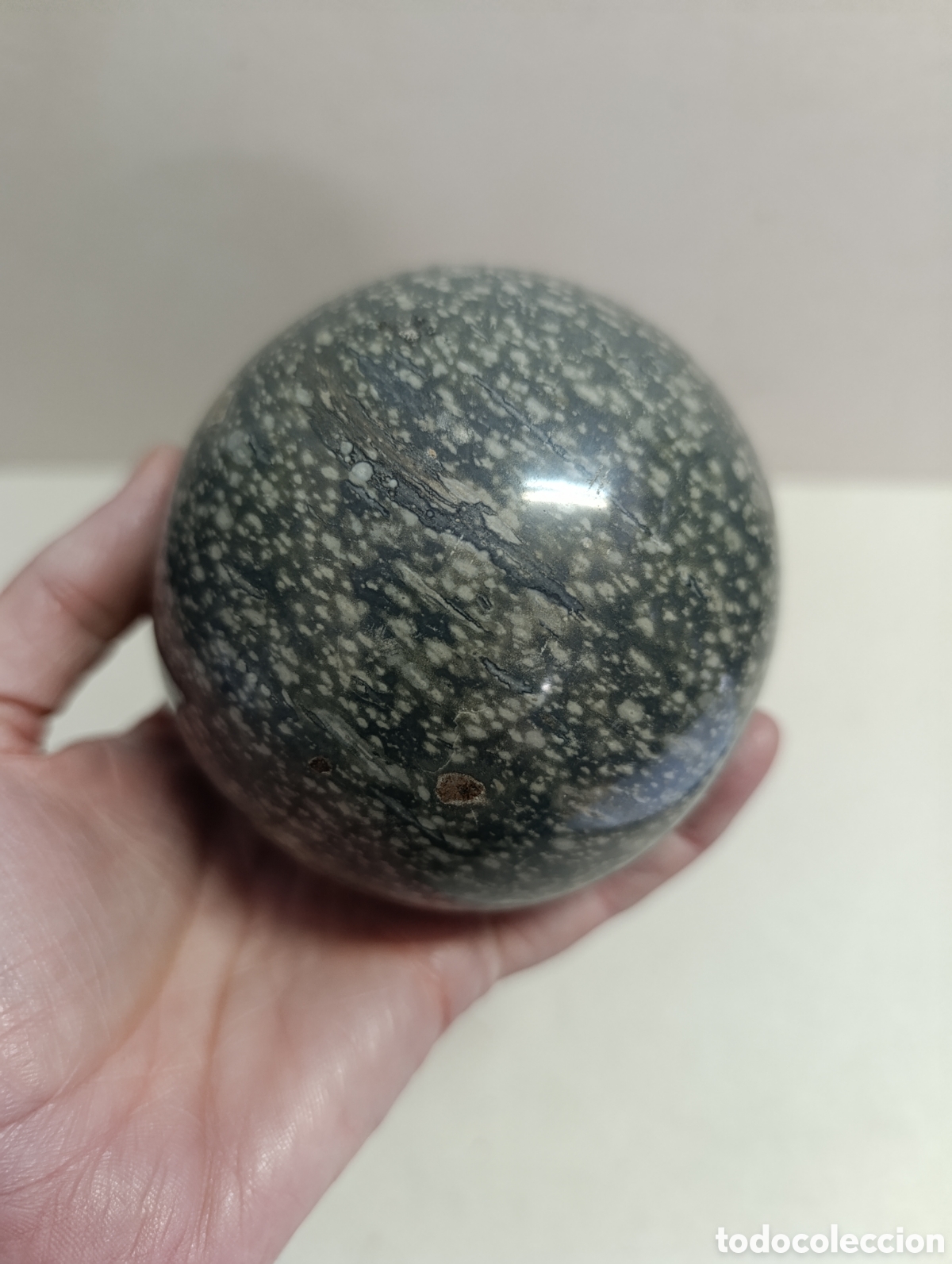 Vintage: BOLA DE PIEDRA DURA. 9 CM. - Foto 5