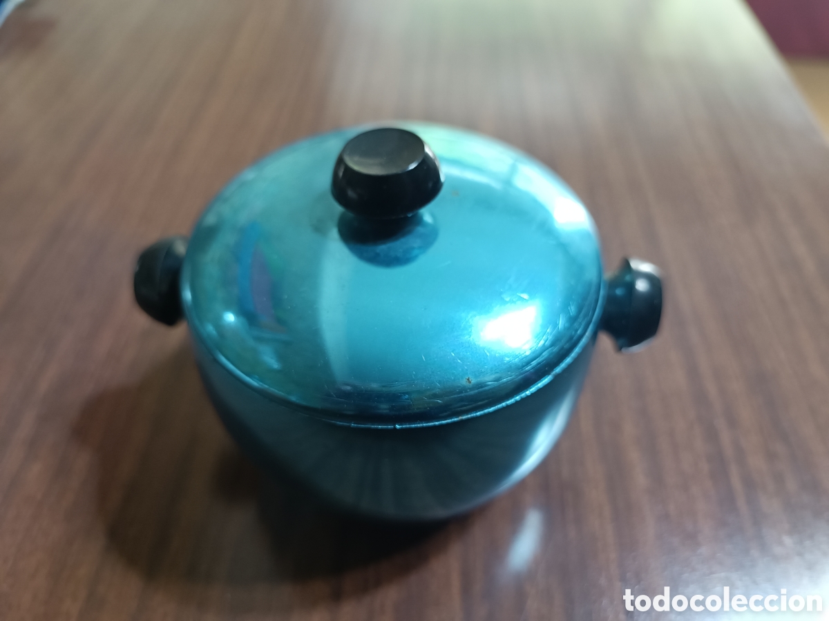 Vintage: Azucadero de aluminio azul