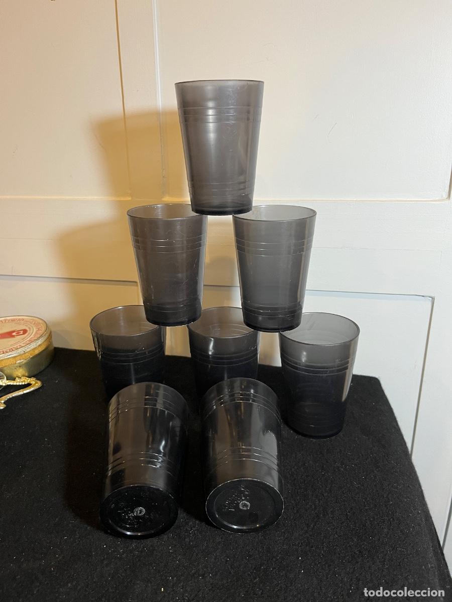 Vintage: Juego 8 Vasos Duryfort Ahumados Vintage A&ntilde;os 70 Camping Retro Space Age Espa&ntilde;a