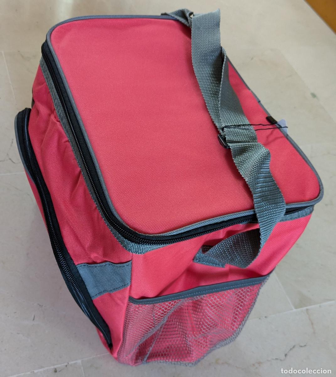 Vintage: Nevera port&aacute;til roja y blanca
