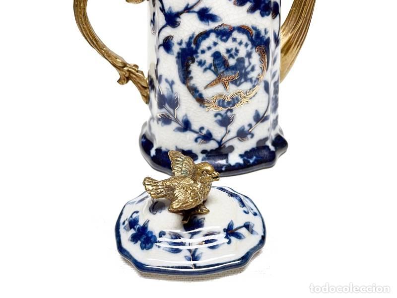 Vintage: Tetera de porcelana y bronce (1411) - Foto 9