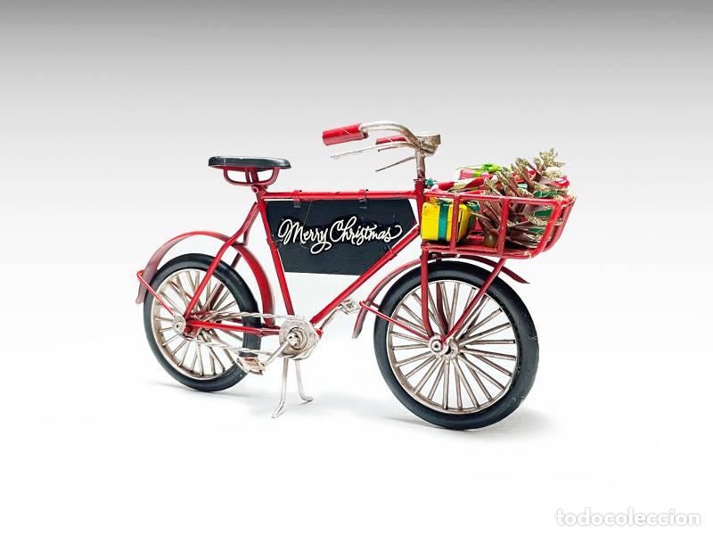 Vintage: Modelo de metal - Bicicleta navide&ntilde;a (1313)