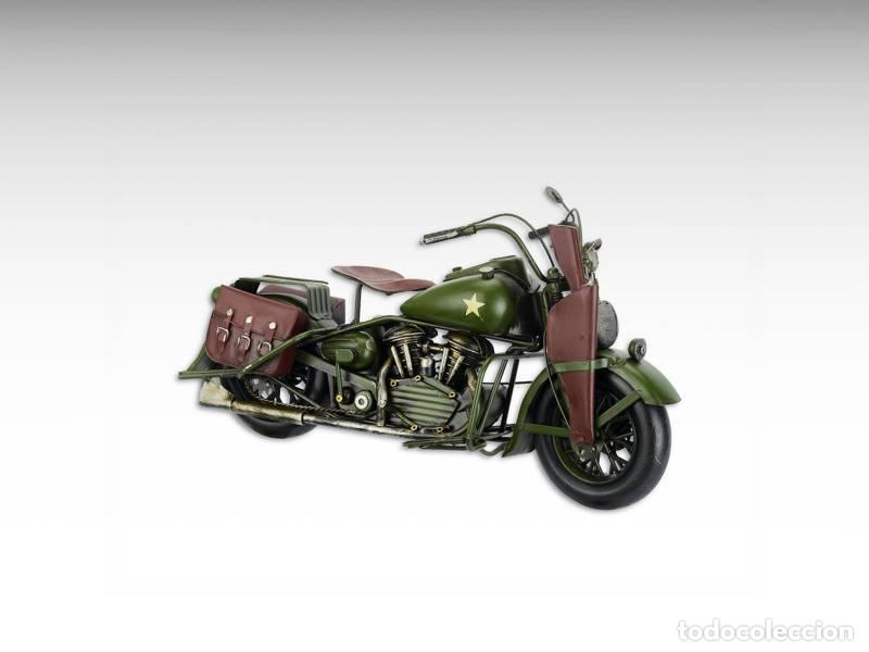 Vintage: Maqueta met&aacute;lica - Motocicleta del Ej&eacute;rcito de EE. UU. (1378)