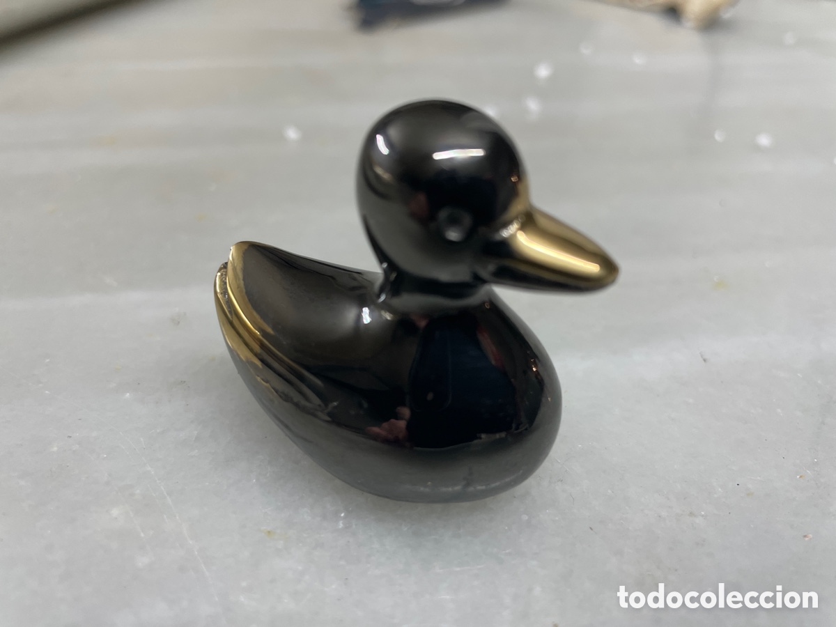 Vintage: Figura de pato de metal cromado