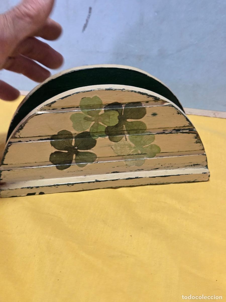 Vintage: serilletero de madera gastos de envio 5&euro; - Foto 5