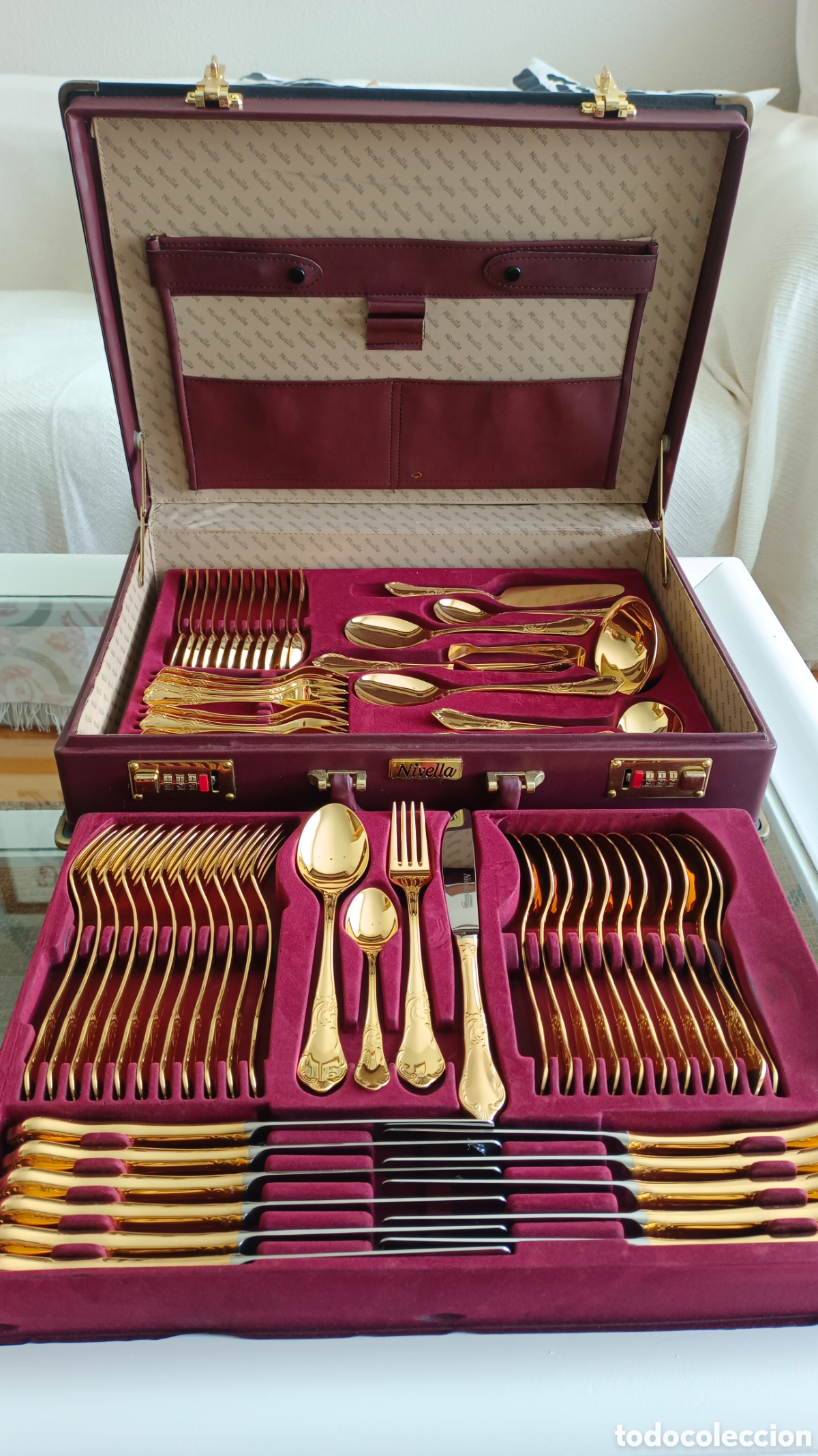 Vintage: Cuberteria solingen ba&ntilde;o oro