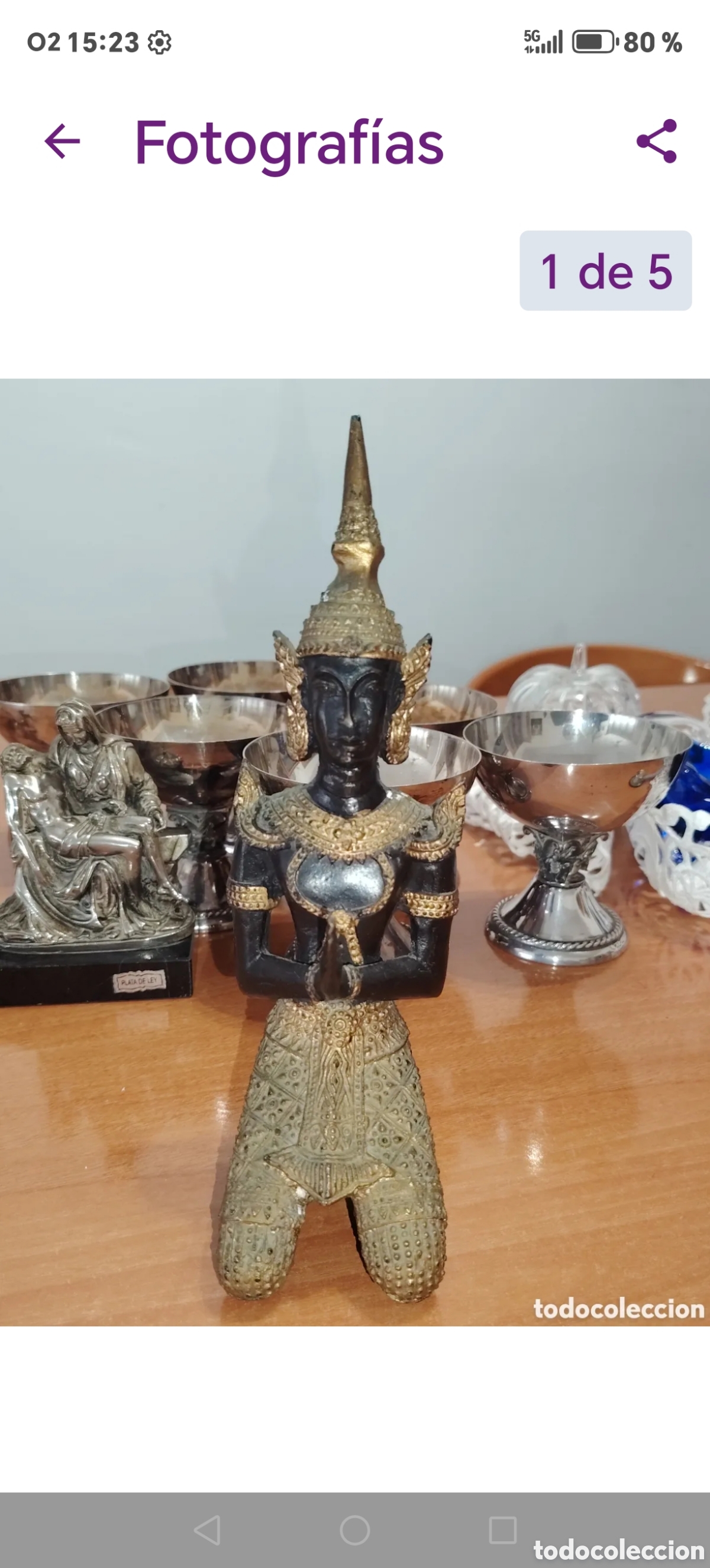 Vintage: Figura bronce diosa indu