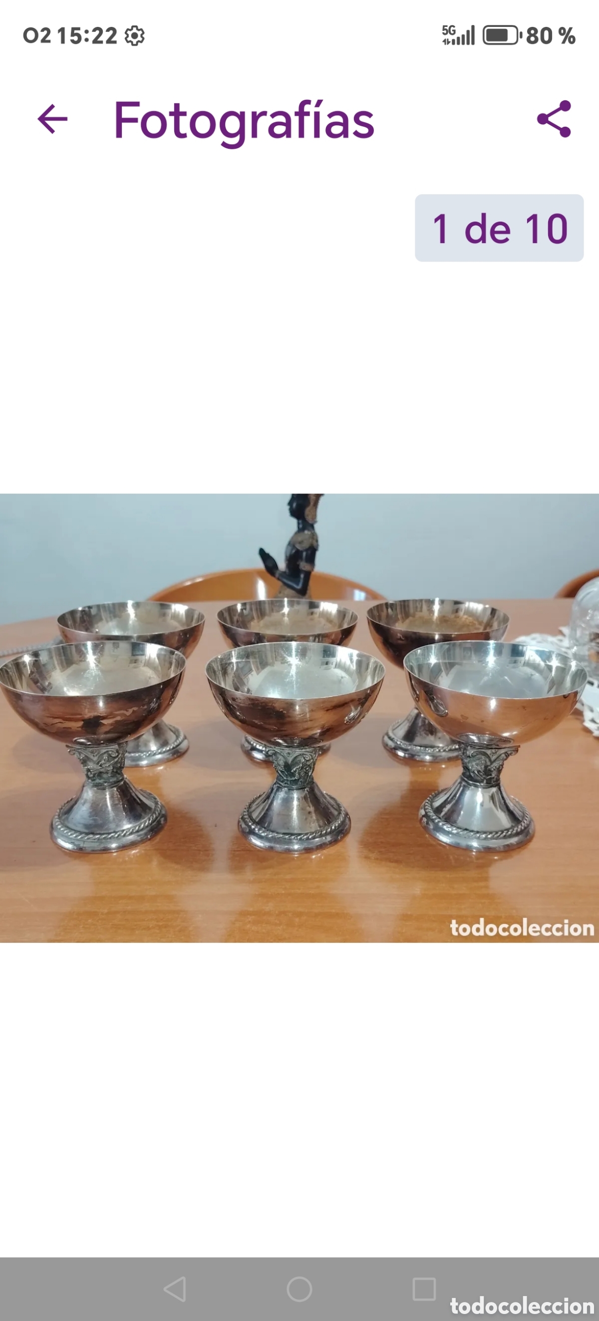 Vintage: Juego de y copas metal plateado.