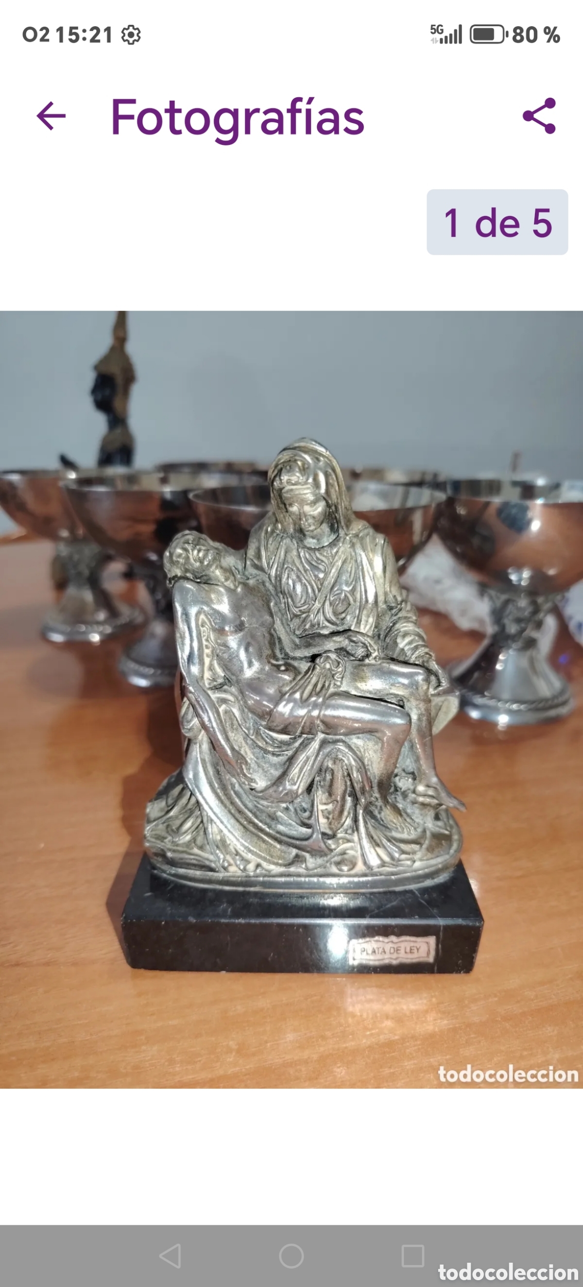 Vintage: Figura de la piedad en plata de ley.