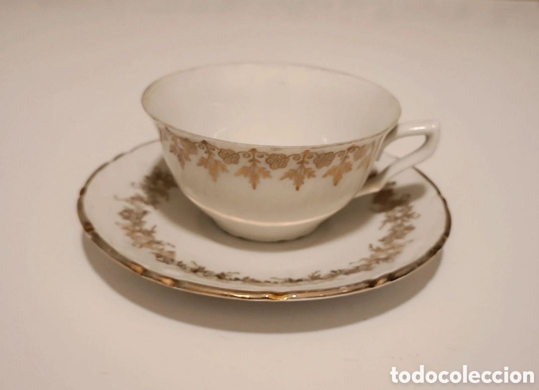 Vintage: Taza de caf&eacute; o t&eacute; con platito