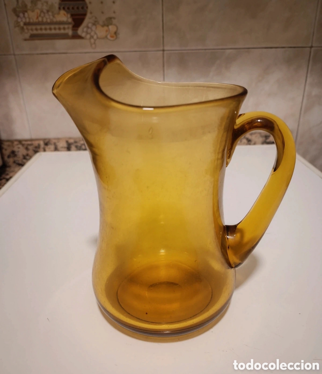 Vintage: Jarra y dos vasos de color &aacute;mbar - Foto 3