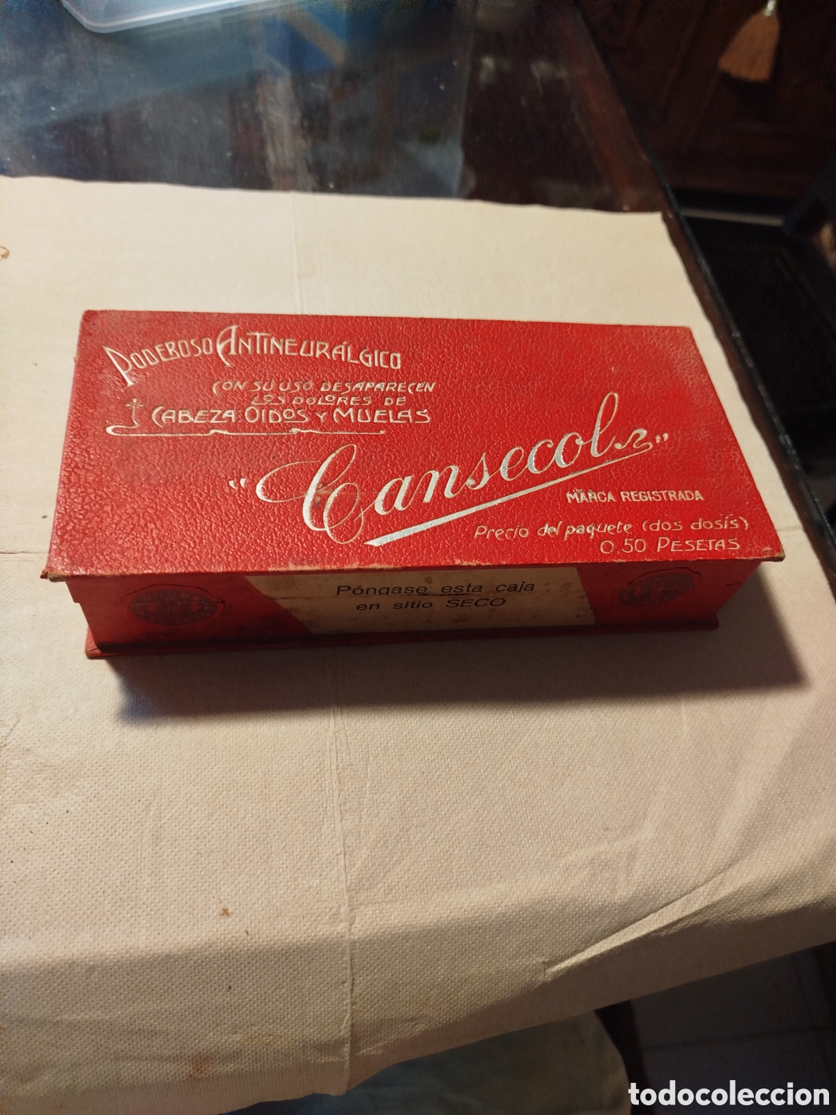 Vintage: Caja de CANSECOL de cart&oacute;n