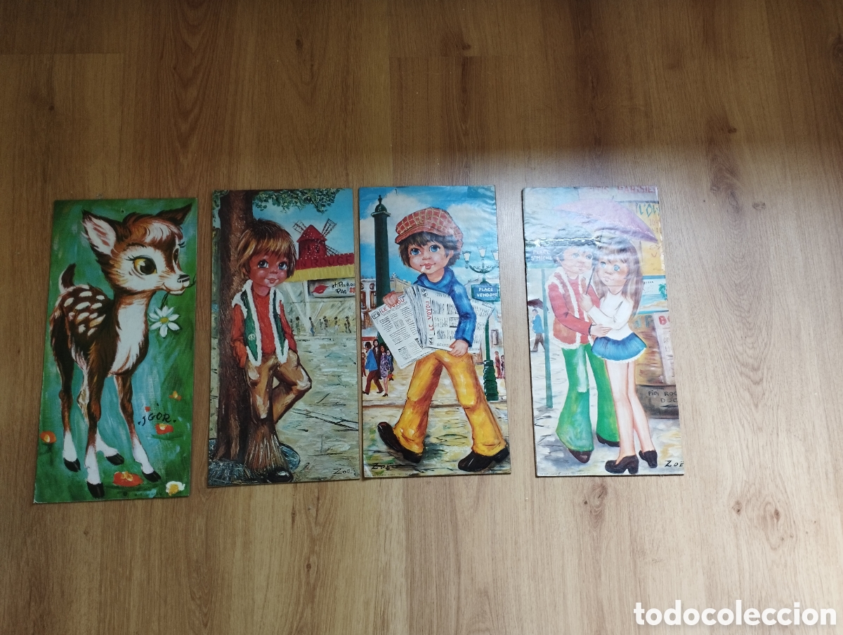 Vintage: 4 l&aacute;minas para colgar vintage