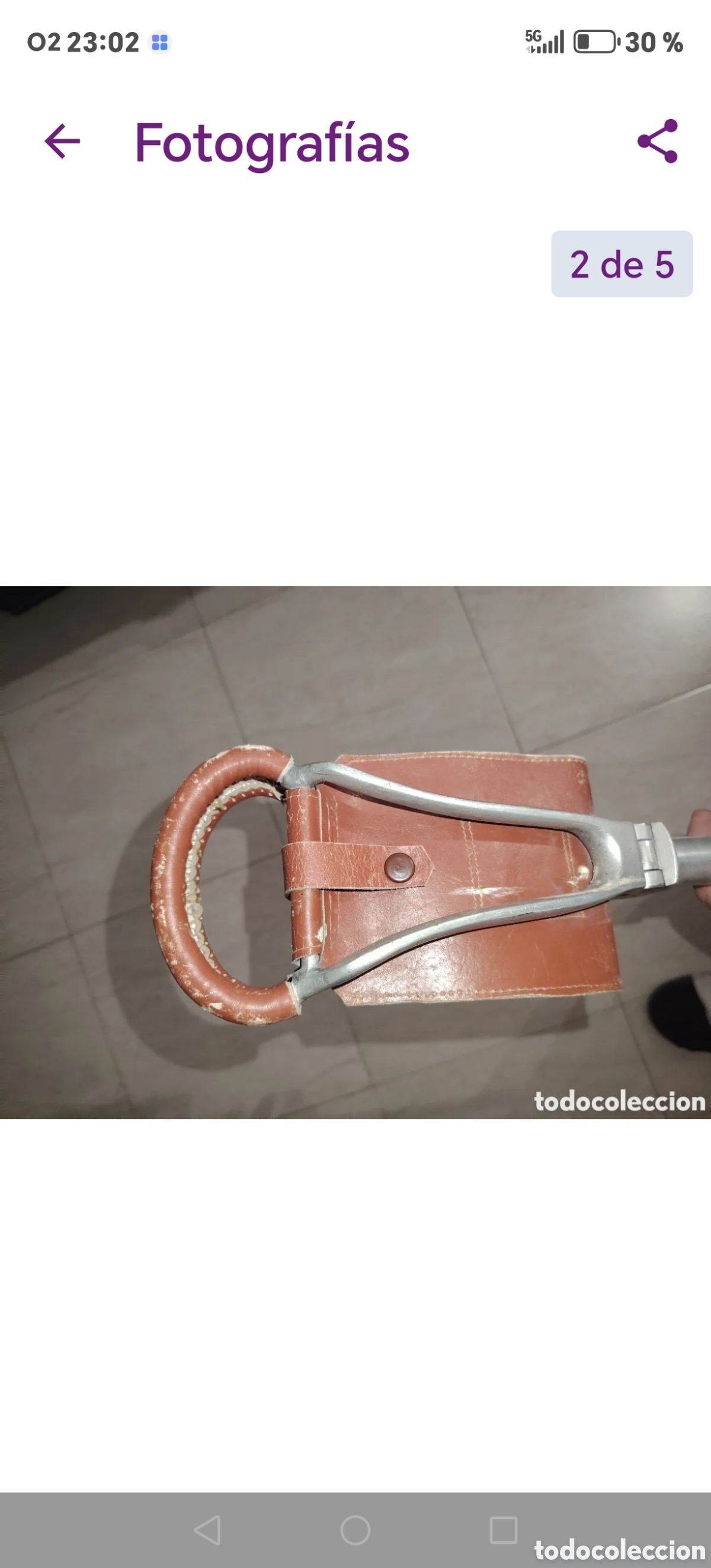 Vintage: Antiguo bast&oacute;n silla de caza, - Foto 2