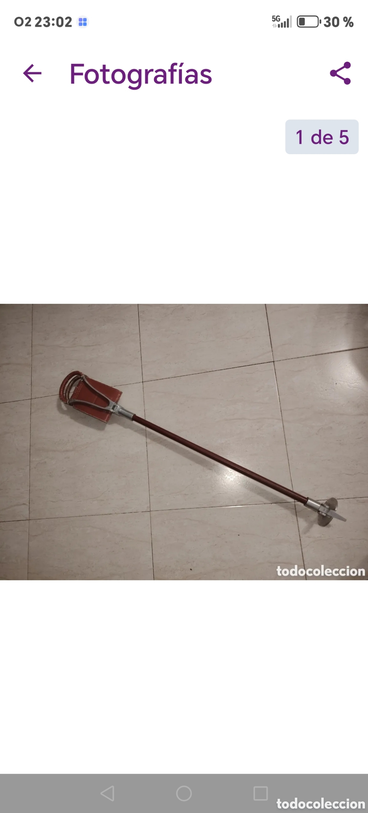 Vintage: Antiguo bast&oacute;n silla de caza, - Foto 1