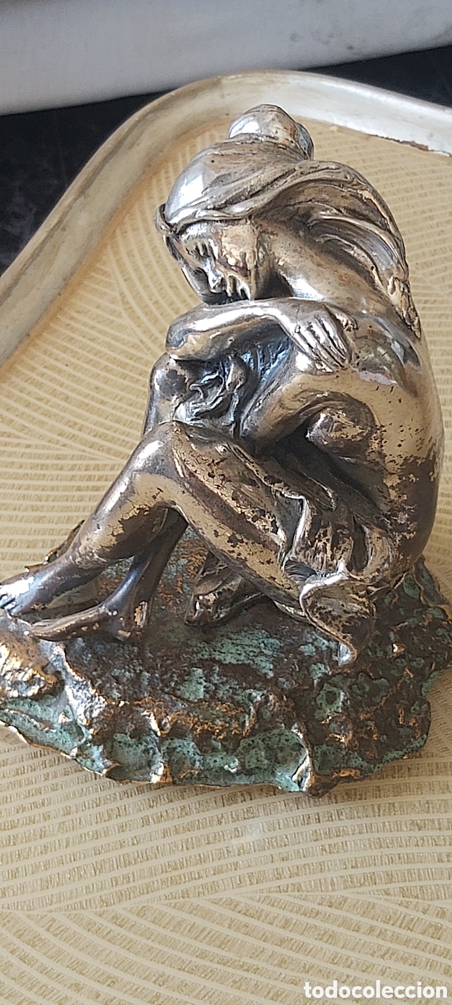 Vintage: Escultura Bailarina Orfebres Cunill Bronce plateada