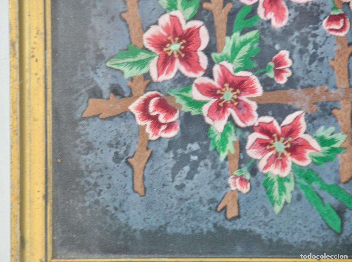 Vintage: Cuadro flores bordadas - Foto 4