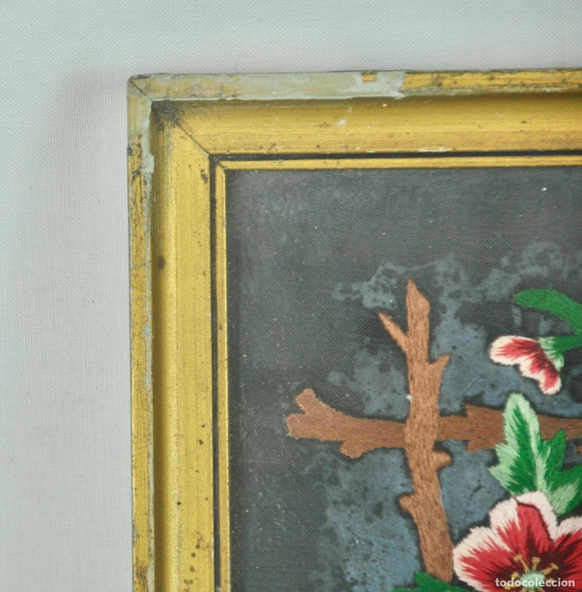 Vintage: Cuadro flores bordadas - Foto 6