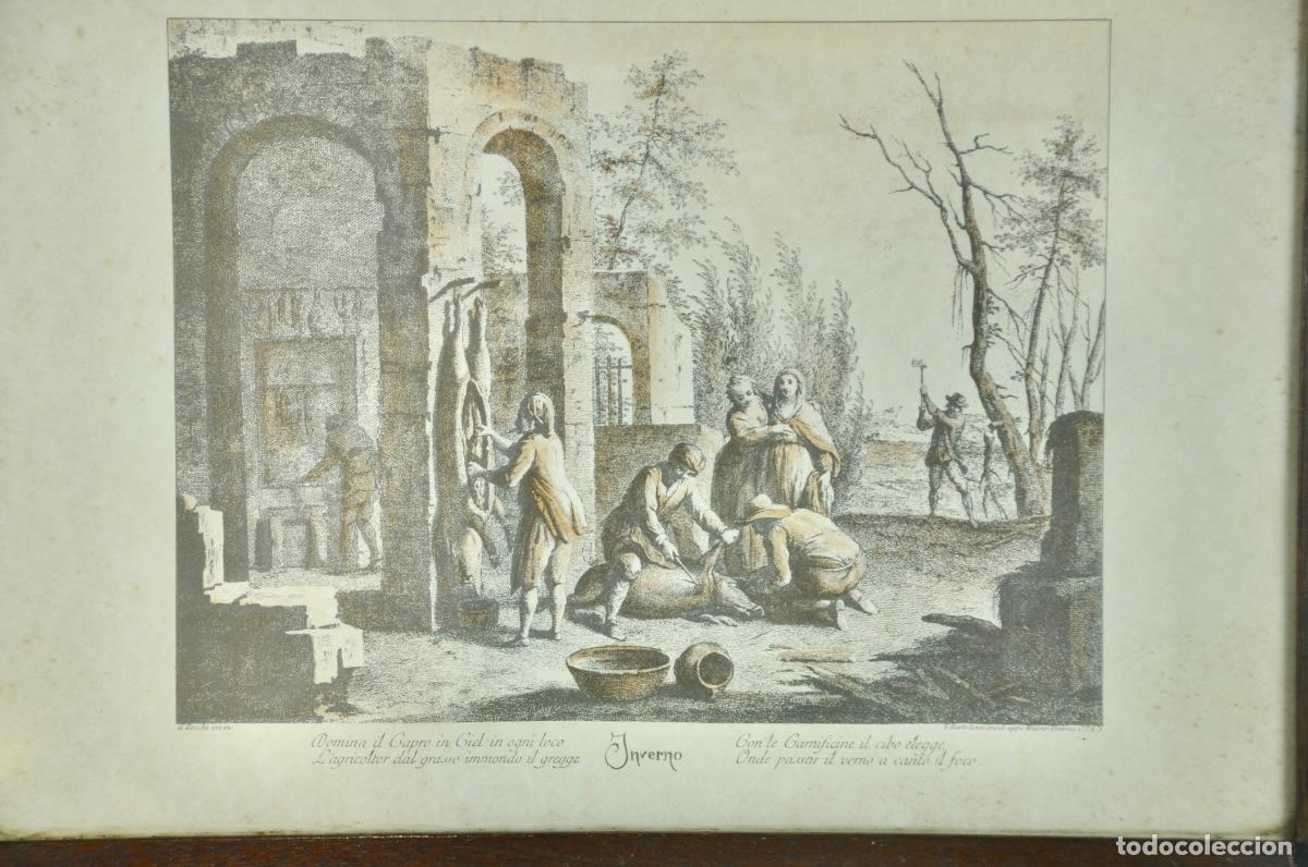 Vintage: Cuadro l&aacute;mina Invierno Italiano - Foto 3