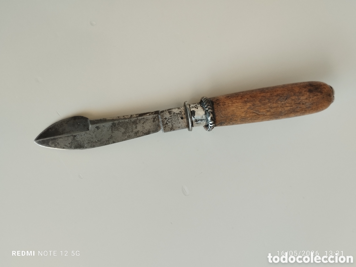 Vintage: Peque&ntilde;o antiguo bistur&iacute; Solingen y plata