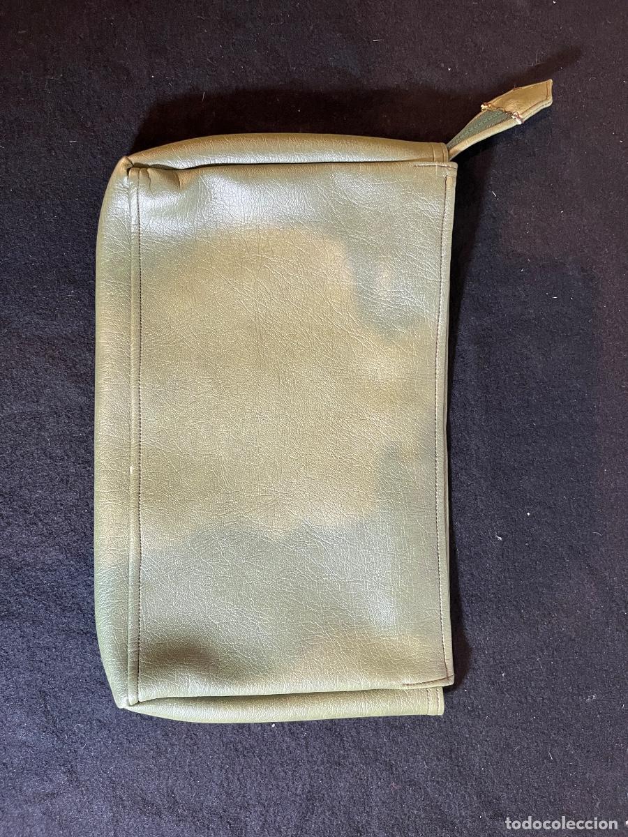 Vintage: Neceser vintage a&ntilde;os 70 verde piel simil cuero neceser viaje retro cremallera original