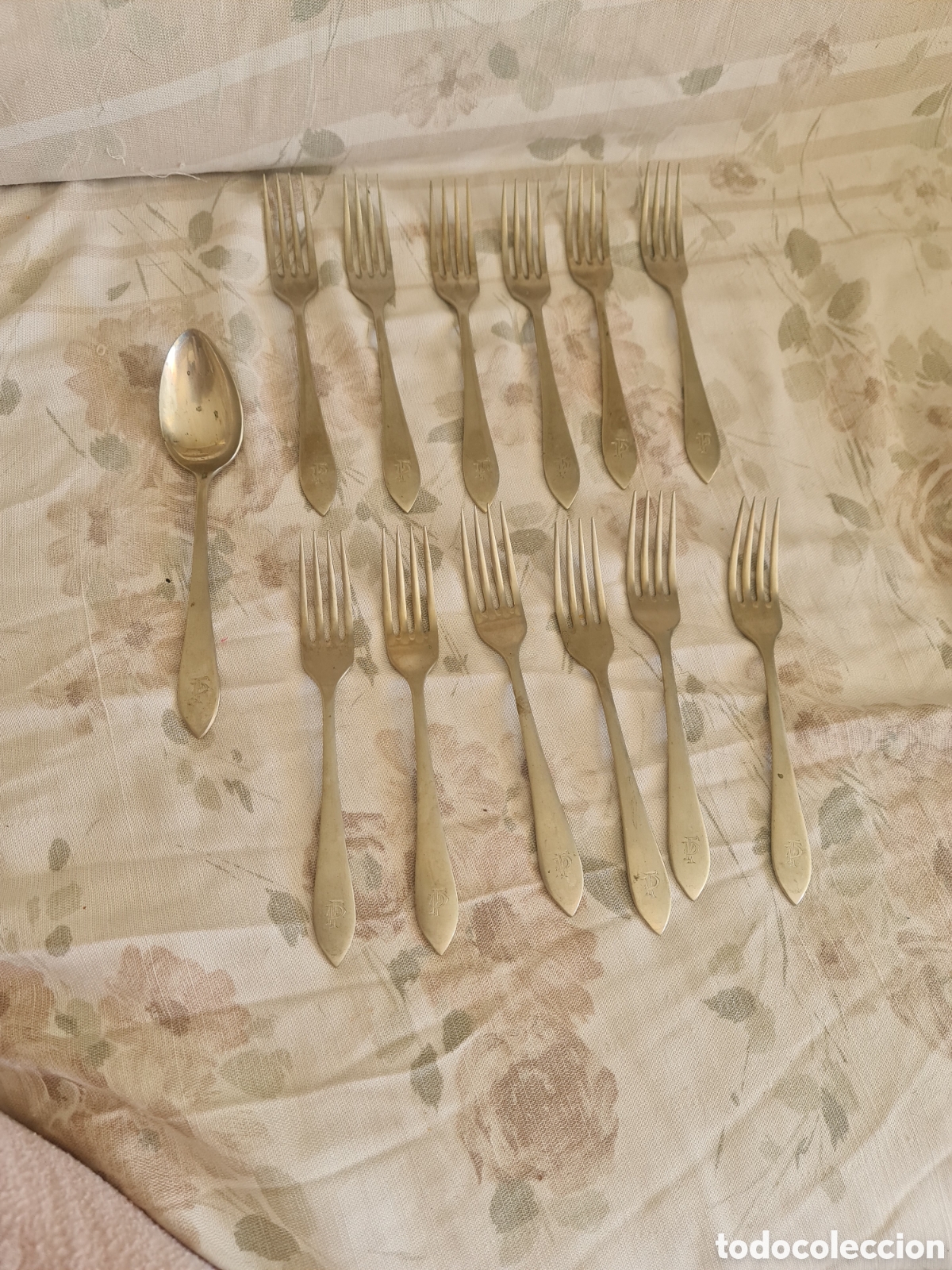 Vintage: Alpaca Antiguos '20 Lote 12 Tenedores Mesa + cucha