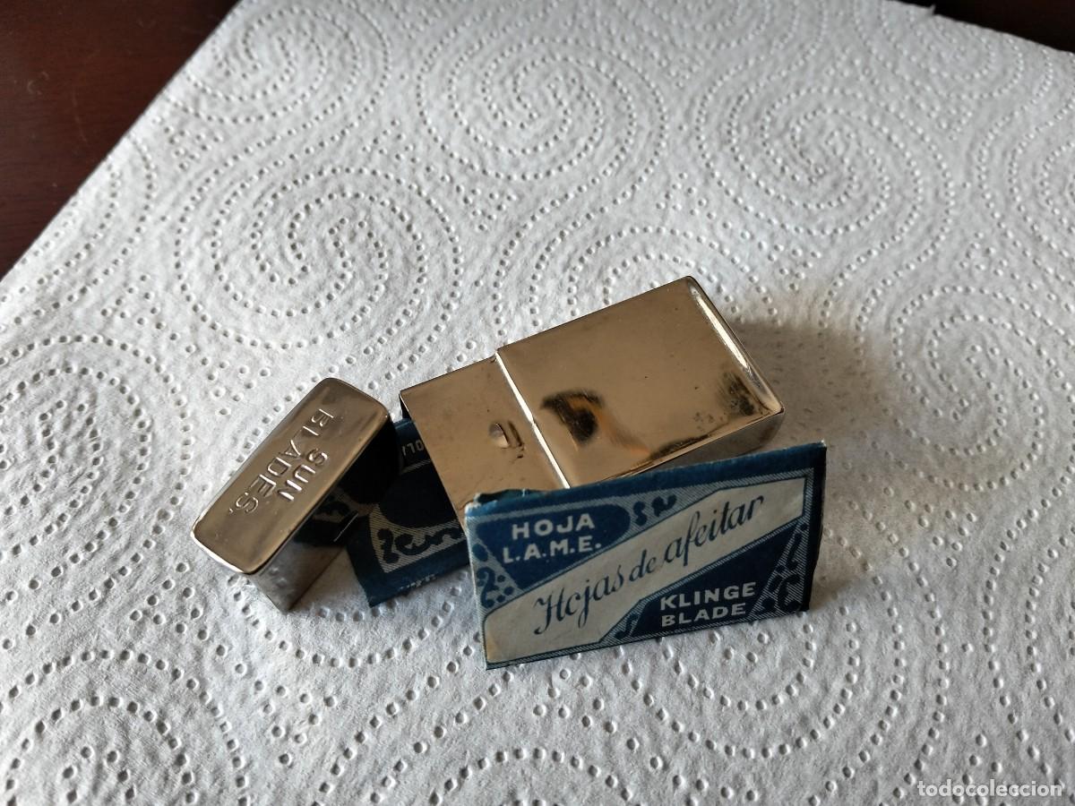 Vintage: CAJA METALICA VINTAGE PARA CUCHILLAS AFEITAR+ 2 CUCHILLAS L.A.M.E