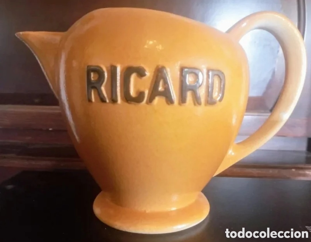 Vintage: Jarra de cer&aacute;mica de &rdquo;Ricard&rdquo;.