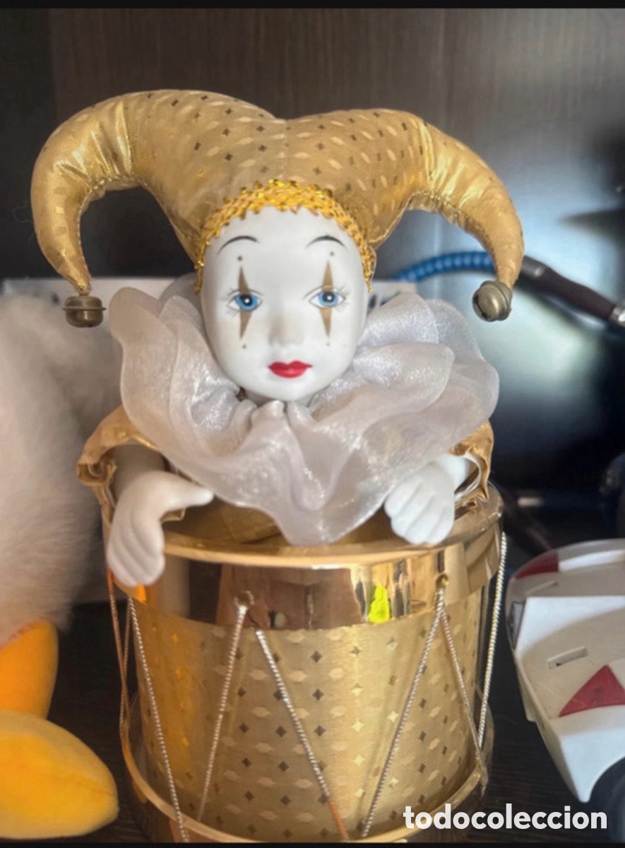 Vintage: Caja de m&uacute;sica de arlequ&iacute;n